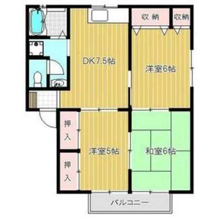 グリーンシャルマンC棟の物件間取画像